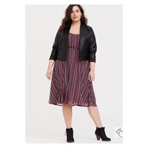 Torrid Purple Stripe Chiffon Midi Dress Sz.4 NWT